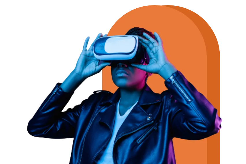 boy wearing VR